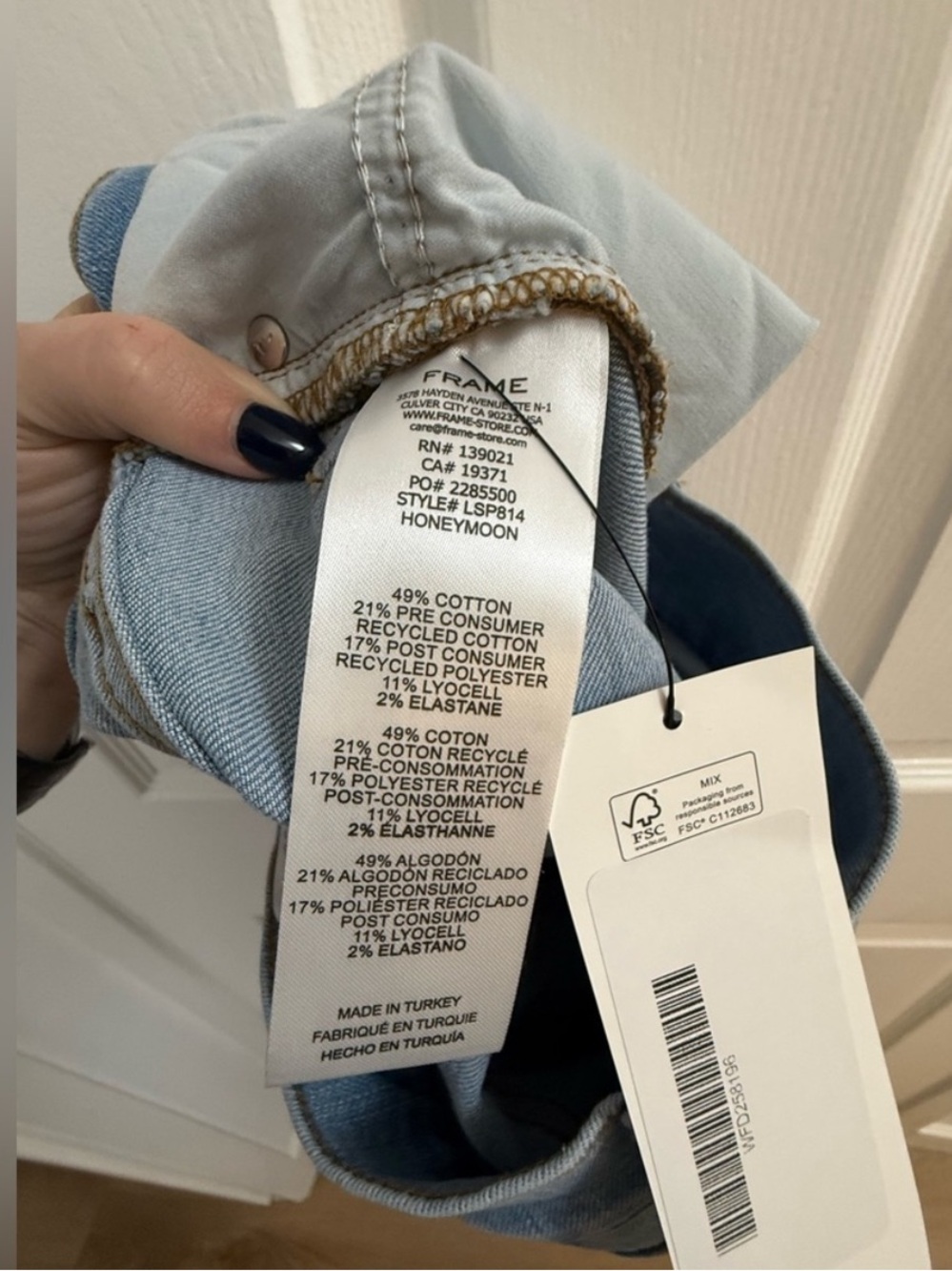 Frame Le Slim Palazzo Wide Leg Denim Jeans - Picture 5 of 6